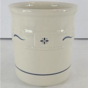 Longaberger Woven Traditions Blue Utensil Holder 5” Crock
